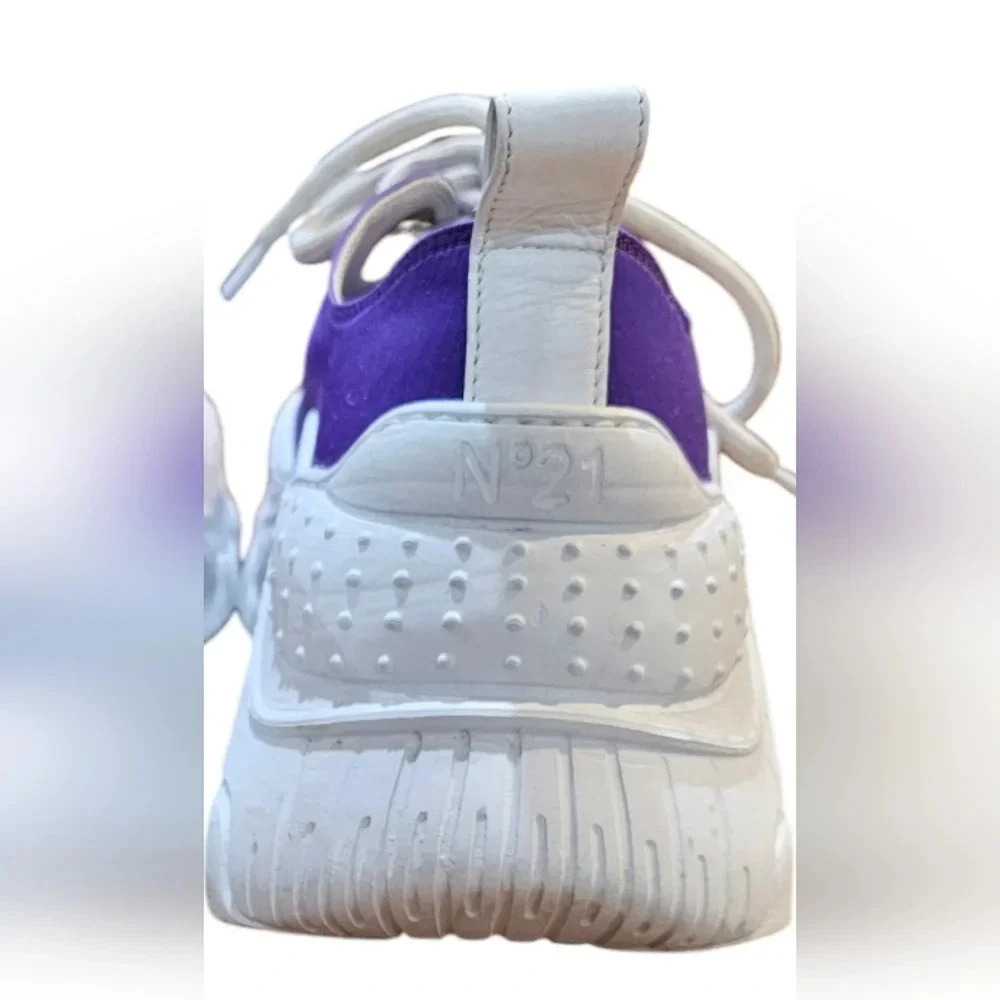 No. 21 - Billy Satin Purple Designer Luxury Chunky Sneaker​​ - Picture 8 of 10